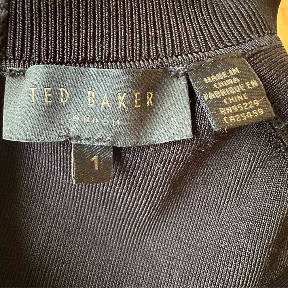 Ted Baker Alicii Bow Belt Knit Fit & Flare Dress Black 1 (USA 0-2) - Picture 7 of 8